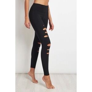 Alo Women's High-Waist Ripped Warrior Legging -‎ Black - Small